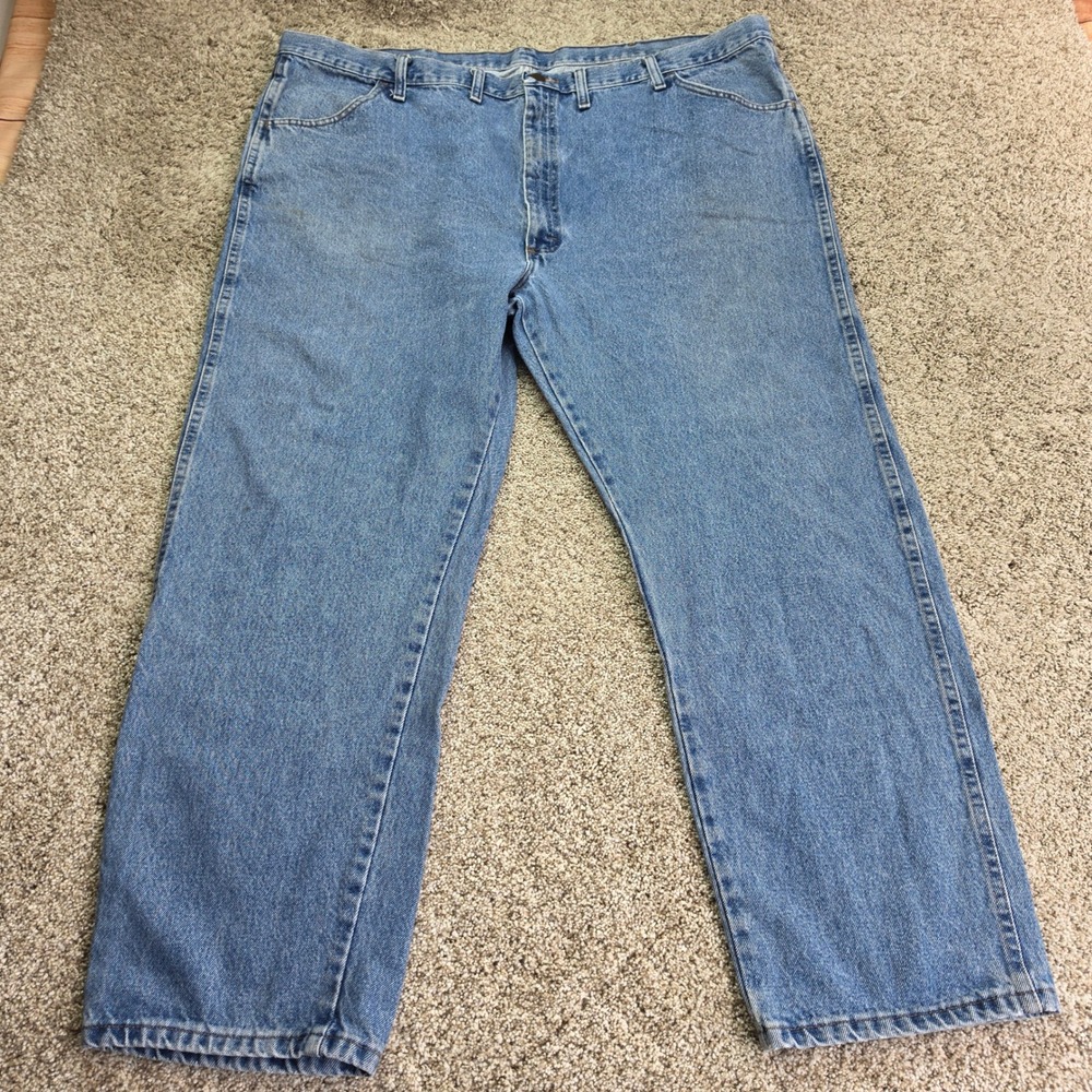VINTAGE Rustler Denim Jeans Mens 48x30 Blue Regular Straight Leg Workwear Casual